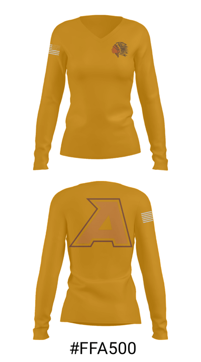 Agawam Junior High School 50400370 Women's Long Sleeve V-neck Shirt - 20