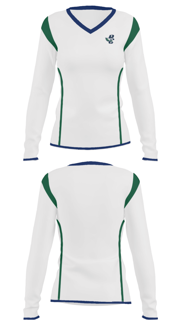 Women's Long Sleeve Vneck Shirt, Pine Creek High School Basketball, Women's Basketball, Teamtime, Team time, sublimation, custom sports apparel, team uniforms, spirit wear, spiritwear, sports uniforms, custom shirts, team store, custom team store, fundraiser sports, apparel fundraiser