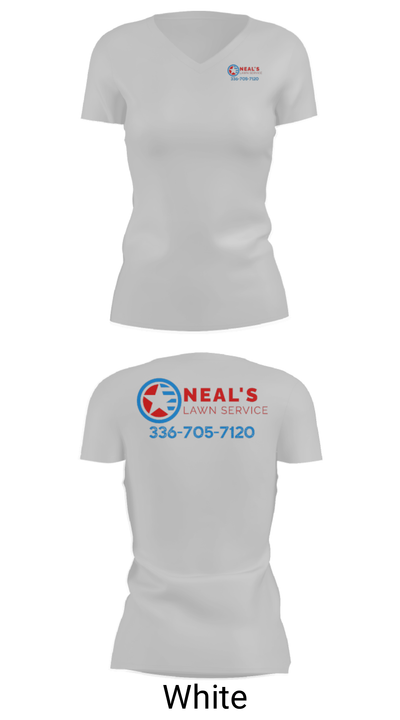 Neal's Lawn Service 22363993 Women's Short Sleeve V-neck Shirt - 7