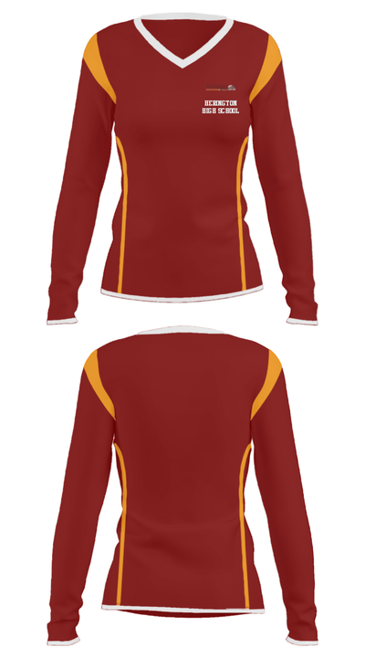 Herington High School 12887236 Women's Long Sleeve V-neck Shirt - 33