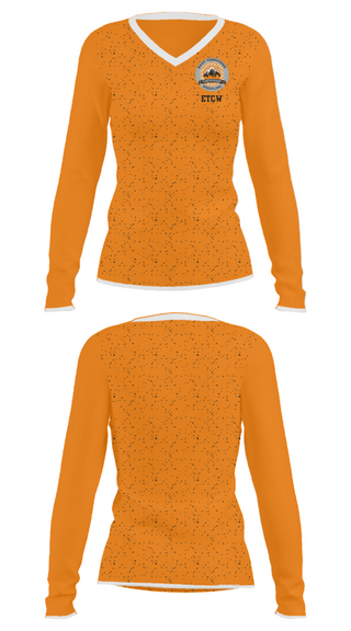 Women's Long Sleeve Vneck Shirt, ETCW, Wrestling, Teamtime, Team time, sublimation, custom sports apparel, team uniforms, spirit wear, spiritwear, sports uniforms, custom shirts, team store, custom team store, fundraiser sports, apparel fundraiser