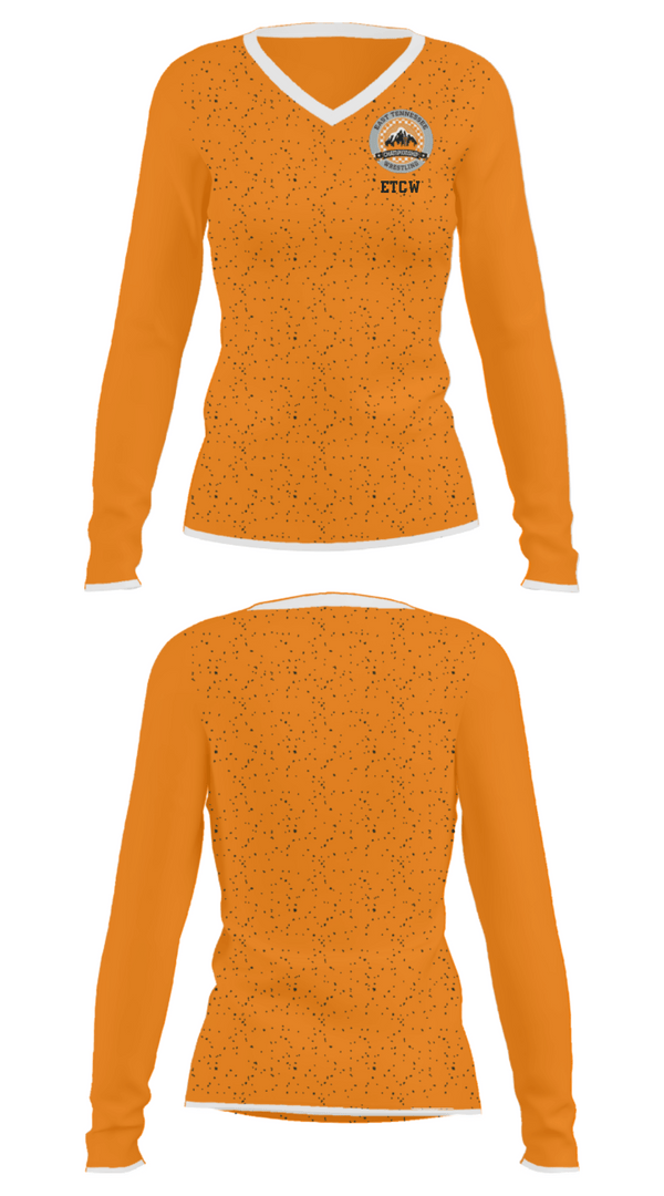 Women's Long Sleeve Vneck Shirt, ETCW, Wrestling, Teamtime, Team time, sublimation, custom sports apparel, team uniforms, spirit wear, spiritwear, sports uniforms, custom shirts, team store, custom team store, fundraiser sports, apparel fundraiser