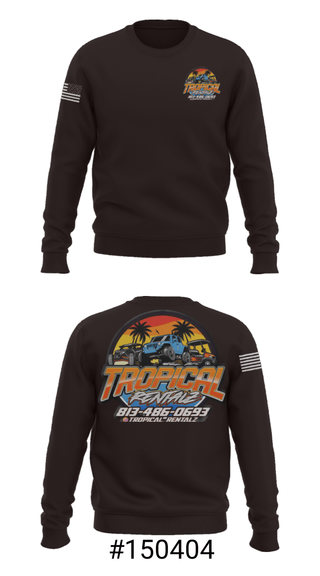 Crew Neck Sweatshirt, Tropical Rentalz, , Teamtime, Team time, sublimation, custom sports apparel, team uniforms, spirit wear, spiritwear, sports uniforms, custom shirts, team store, custom team store, fundraiser sports, apparel fundraiser
