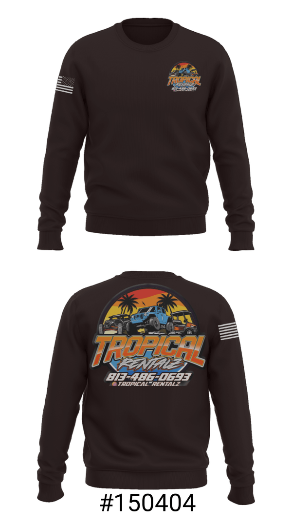 Crew Neck Sweatshirt, Tropical Rentalz, , Teamtime, Team time, sublimation, custom sports apparel, team uniforms, spirit wear, spiritwear, sports uniforms, custom shirts, team store, custom team store, fundraiser sports, apparel fundraiser