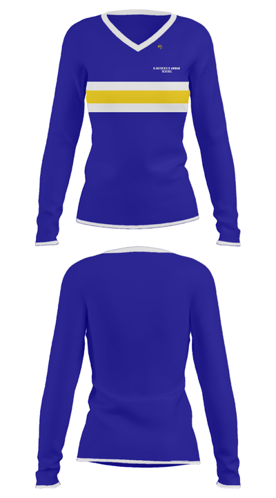 Hancock Grammar School 59017513 Women's Long Sleeve V-neck Shirt - 31