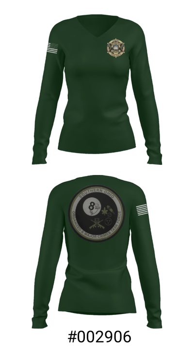 Southern Ohio Organized and Major Crimes Task Force 32942427 Women's Long Sleeve V-neck Shirt - 7