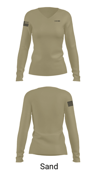 Women's Long Sleeve Vneck Shirt, E CO 21BEB, Army, Teamtime, Team time, sublimation, custom sports apparel, team uniforms, spirit wear, spiritwear, sports uniforms, custom shirts, team store, custom team store, fundraiser sports, apparel fundraiser