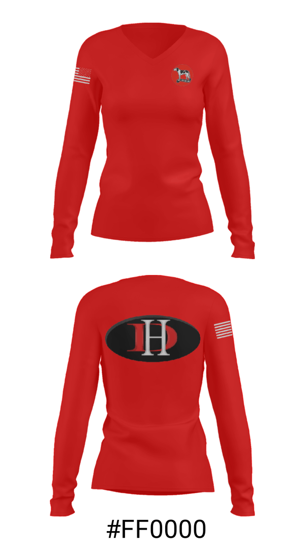 Women's Long Sleeve Vneck Shirt, Aurora Junior High School Basketball, Men's Basketball, Teamtime, Team time, sublimation, custom sports apparel, team uniforms, spirit wear, spiritwear, sports uniforms, custom shirts, team store, custom team store, fundraiser sports, apparel fundraiser