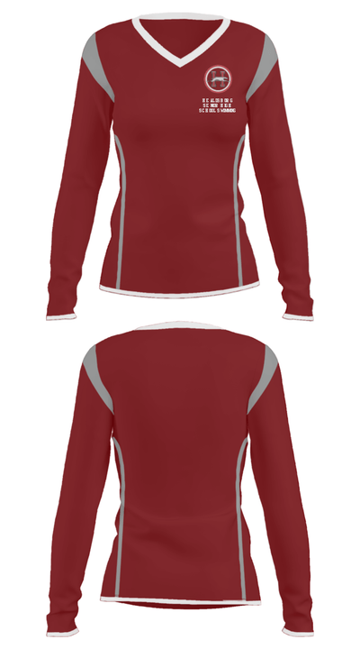 Healdsburg Senior High School Swimming 51370410 Women's Long Sleeve V-neck Shirt - 30