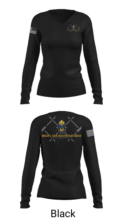 Brian J Fair Master Craftsman 23333982 Women's Long Sleeve V-neck Shirt - 13