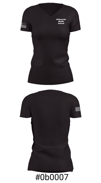 Willowside Middle School 14693352 Women's Short Sleeve V-neck Shirt - 21