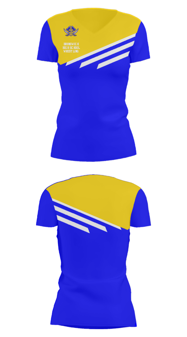 Women's Short Sleeve Vneck Shirt, Brunswick High School Wrestling, Wrestling, Teamtime, Team time, sublimation, custom sports apparel, team uniforms, spirit wear, spiritwear, sports uniforms, custom shirts, team store, custom team store, fundraiser sports, apparel fundraiser