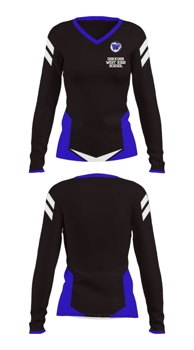 Oshkosh West High School 43699685 Women's Long Sleeve V-neck Shirt - 29