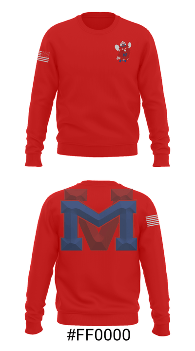 Medicine Valley High School Wrestling 56564921 Crew Neck Sweatshirt - 16