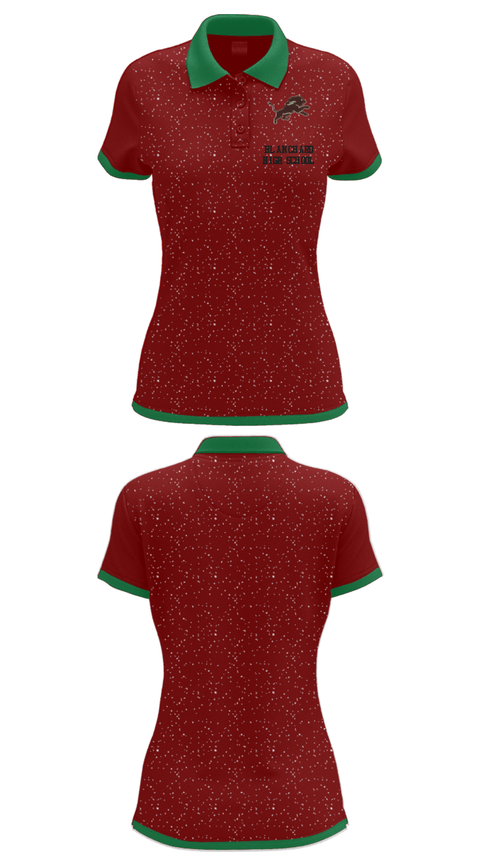 Women's Short Sleeve Performance Polo, Blanchard High School, Spirit Store, Teamtime, Team time, sublimation, custom sports apparel, team uniforms, spirit wear, spiritwear, sports uniforms, custom shirts, team store, custom team store, fundraiser sports, apparel fundraiser