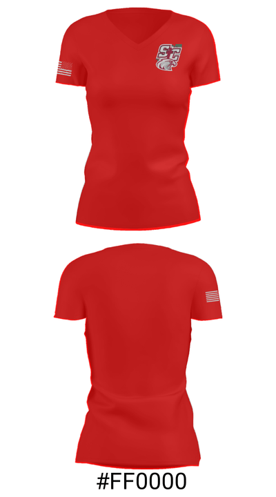Santiam Christian School Wrestling 60304138 Women's Short Sleeve V-neck Shirt - 21