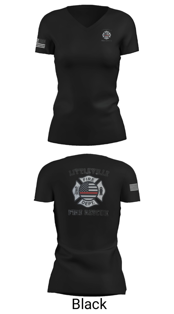 Women's Short Sleeve Vneck Shirt, Littleville Fire & Rescue, Fire Department, Teamtime, Team time, sublimation, custom sports apparel, team uniforms, spirit wear, spiritwear, sports uniforms, custom shirts, team store, custom team store, fundraiser sports, apparel fundraiser