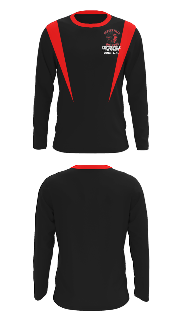 Long Sleeve Performance Shirt, Centerville High School Wrestling, Wrestling, Teamtime, Team time, sublimation, custom sports apparel, team uniforms, spirit wear, spiritwear, sports uniforms, custom shirts, team store, custom team store, fundraiser sports, apparel fundraiser