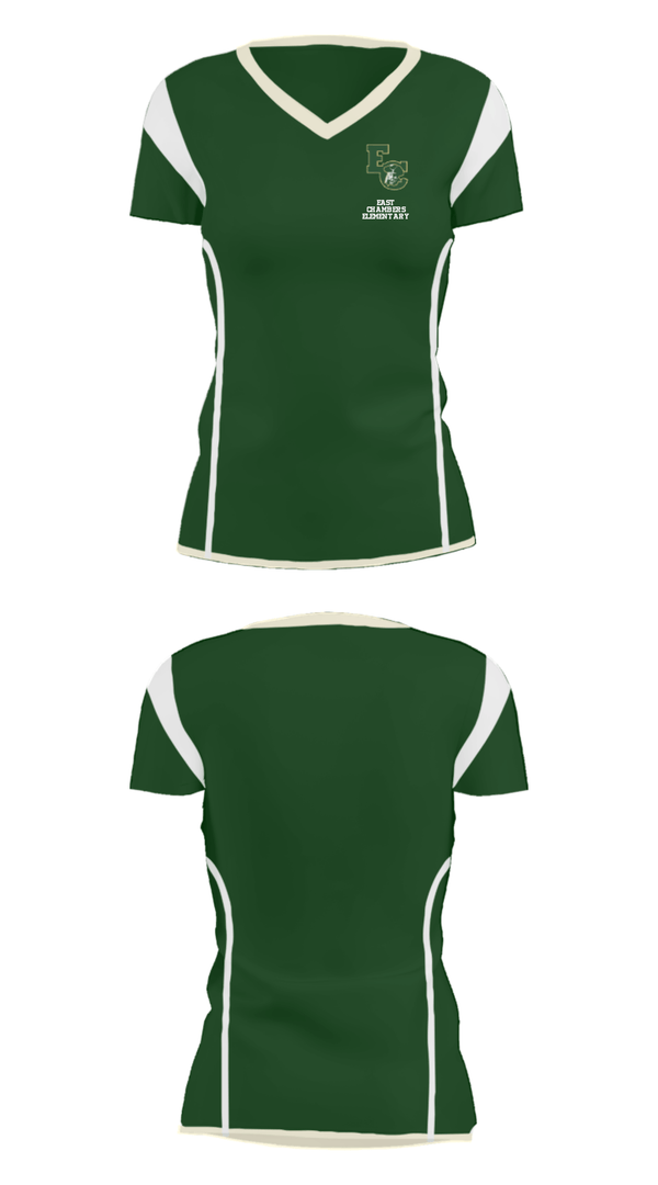 Women's Short Sleeve Vneck Shirt, East Chambers Elementary, Spirit Store, Teamtime, Team time, sublimation, custom sports apparel, team uniforms, spirit wear, spiritwear, sports uniforms, custom shirts, team store, custom team store, fundraiser sports, apparel fundraiser