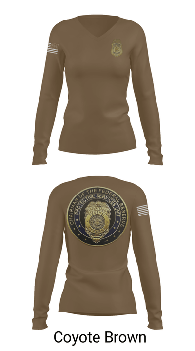 United States Federal Reserve Police 30952270 Women's Long Sleeve V-neck Shirt - 15