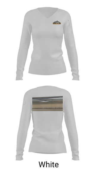 Women's Long Sleeve Vneck Shirt, North GA Gutters And Roofing, , Teamtime, Team time, sublimation, custom sports apparel, team uniforms, spirit wear, spiritwear, sports uniforms, custom shirts, team store, custom team store, fundraiser sports, apparel fundraiser