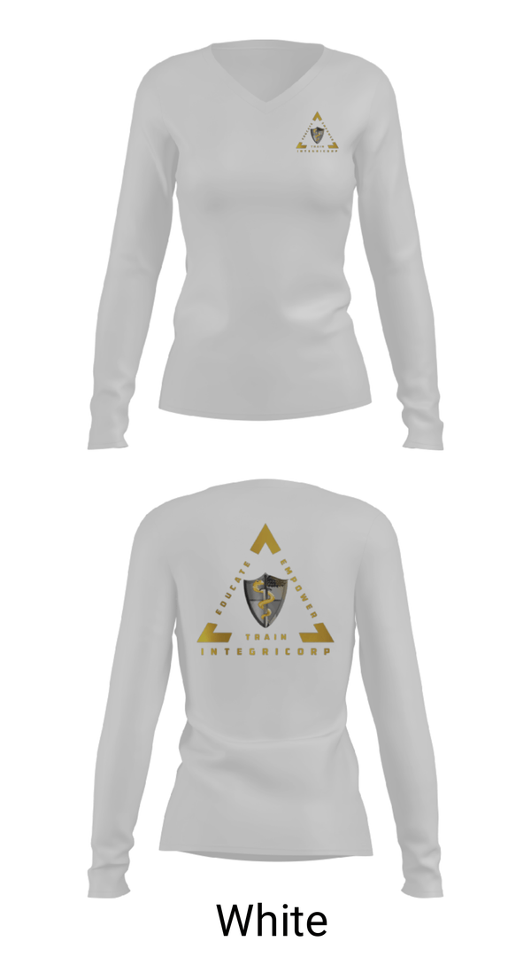 Women's Long Sleeve Vneck Shirt, IntegriCorp, , Teamtime, Team time, sublimation, custom sports apparel, team uniforms, spirit wear, spiritwear, sports uniforms, custom shirts, team store, custom team store, fundraiser sports, apparel fundraiser