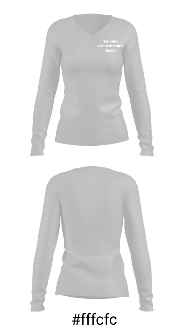Women's Long Sleeve Vneck Shirt, Termite Desu, , Teamtime, Team time, sublimation, custom sports apparel, team uniforms, spirit wear, spiritwear, sports uniforms, custom shirts, team store, custom team store, fundraiser sports, apparel fundraiser