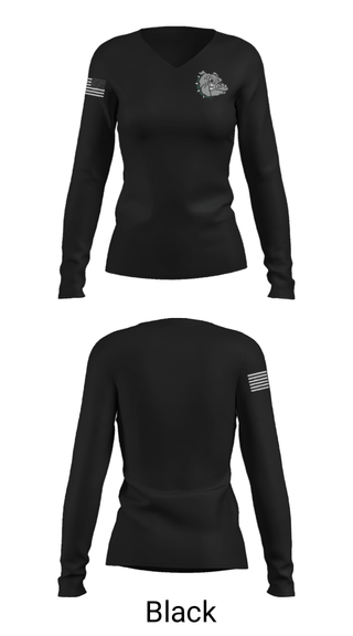 Women's Long Sleeve Vneck Shirt, Monrovia Middle School, Spirit Store, Teamtime, Team time, sublimation, custom sports apparel, team uniforms, spirit wear, spiritwear, sports uniforms, custom shirts, team store, custom team store, fundraiser sports, apparel fundraiser