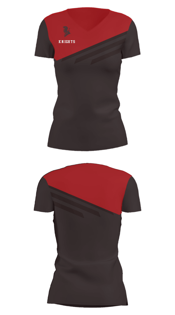 Women's Short Sleeve Vneck Shirt, Knights, Wrestling, Teamtime, Team time, sublimation, custom sports apparel, team uniforms, spirit wear, spiritwear, sports uniforms, custom shirts, team store, custom team store, fundraiser sports, apparel fundraiser