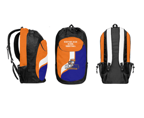 Gear Bag, Heritage High School Basketball, Women's Basketball, Teamtime, Team time, sublimation, custom sports apparel, team uniforms, spirit wear, spiritwear, sports uniforms, custom shirts, team store, custom team store, fundraiser sports, apparel fundraiser