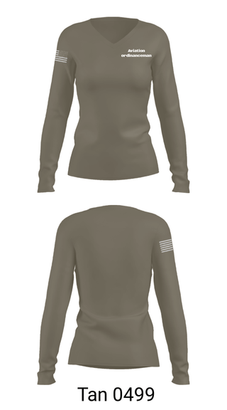 Women's Long Sleeve Vneck Shirt, Aviation ordinanceman, Navy, Teamtime, Team time, sublimation, custom sports apparel, team uniforms, spirit wear, spiritwear, sports uniforms, custom shirts, team store, custom team store, fundraiser sports, apparel fundraiser
