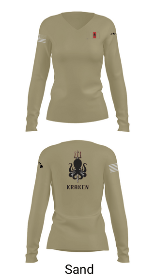 Women's Long Sleeve Vneck Shirt, 3D Radio, Marines, Teamtime, Team time, sublimation, custom sports apparel, team uniforms, spirit wear, spiritwear, sports uniforms, custom shirts, team store, custom team store, fundraiser sports, apparel fundraiser