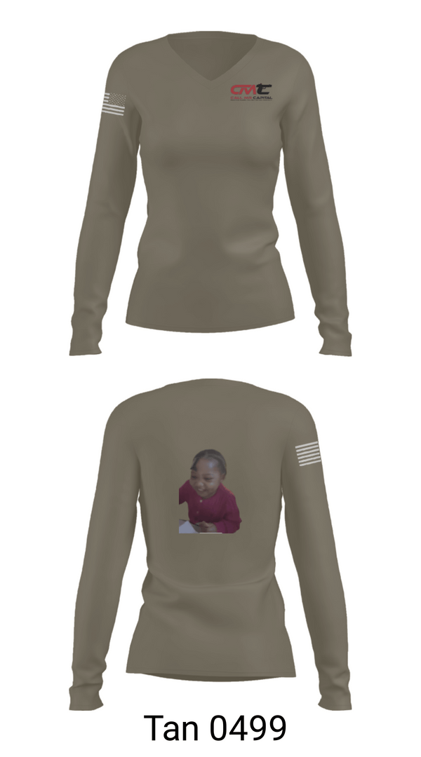 Women's Long Sleeve Vneck Shirt, Call Mr Capital, National Guard, Teamtime, Team time, sublimation, custom sports apparel, team uniforms, spirit wear, spiritwear, sports uniforms, custom shirts, team store, custom team store, fundraiser sports, apparel fundraiser