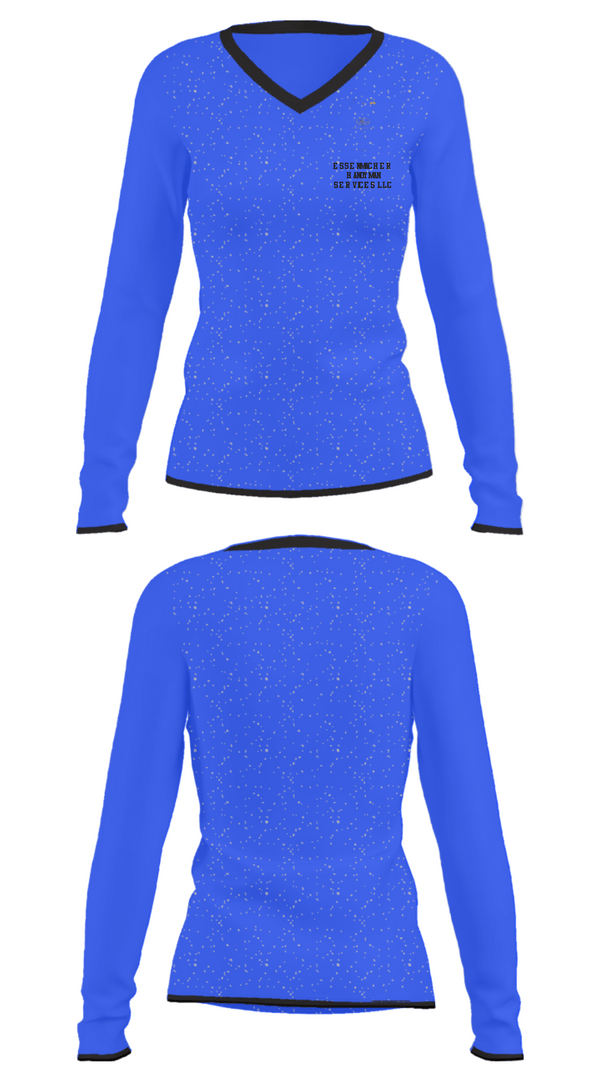 Women's Long Sleeve Vneck Shirt, Essenmacher Handyman Services LLC, , Teamtime, Team time, sublimation, custom sports apparel, team uniforms, spirit wear, spiritwear, sports uniforms, custom shirts, team store, custom team store, fundraiser sports, apparel fundraiser