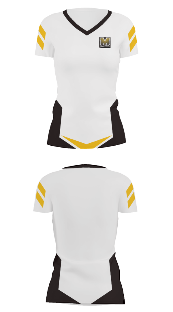 Women's Short Sleeve Vneck Shirt, Manning Junior High School Basketball, Women's Basketball, Teamtime, Team time, sublimation, custom sports apparel, team uniforms, spirit wear, spiritwear, sports uniforms, custom shirts, team store, custom team store, fundraiser sports, apparel fundraiser