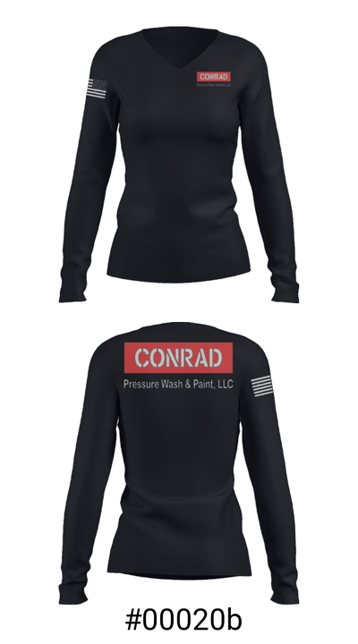 Conrad Pressure Wash & Paint 65591308 Women's Long Sleeve V-neck Shirt - 20