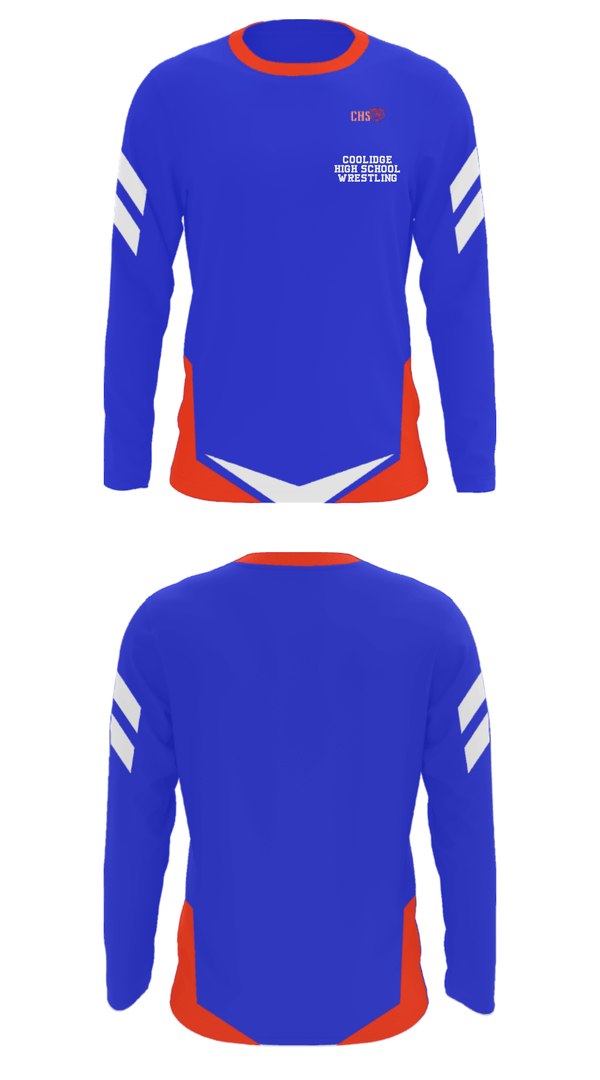 Long Sleeve Performance Shirt, Coolidge High School Wrestling, Wrestling, Teamtime, Team time, sublimation, custom sports apparel, team uniforms, spirit wear, spiritwear, sports uniforms, custom shirts, team store, custom team store, fundraiser sports, apparel fundraiser