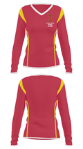 Ithaca High School Bowling 85996833 Women's Long Sleeve V-neck Shirt - 34