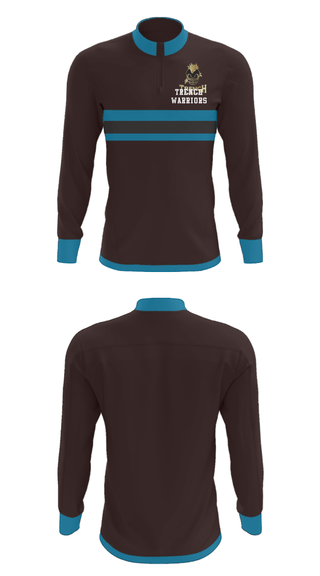 Quarter Zip Jacket, TRENCH WARRIORS, Football, Teamtime, Team time, sublimation, custom sports apparel, team uniforms, spirit wear, spiritwear, sports uniforms, custom shirts, team store, custom team store, fundraiser sports, apparel fundraiser
