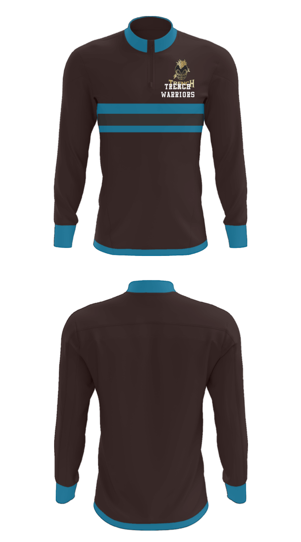 Quarter Zip Jacket, TRENCH WARRIORS, Football, Teamtime, Team time, sublimation, custom sports apparel, team uniforms, spirit wear, spiritwear, sports uniforms, custom shirts, team store, custom team store, fundraiser sports, apparel fundraiser