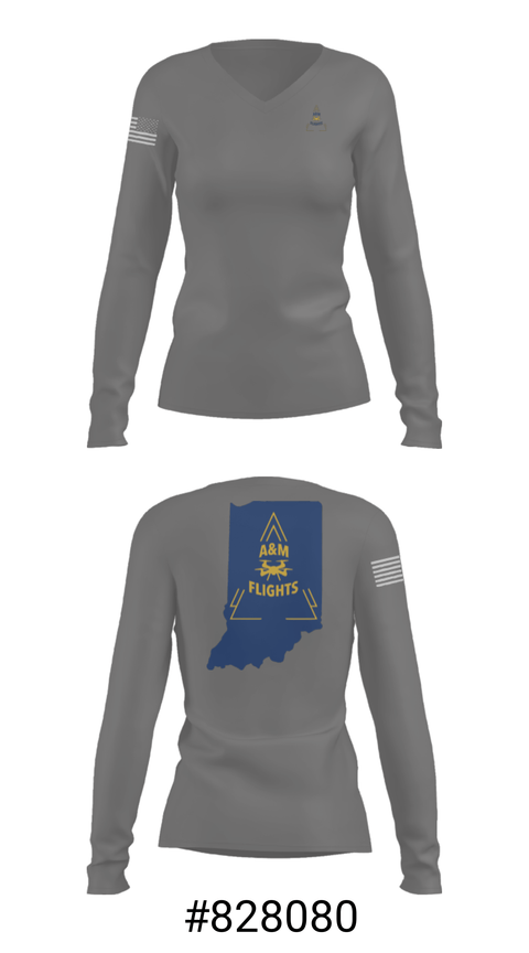 Women's Long Sleeve Vneck Shirt, A&M FLIGHTS, , Teamtime, Team time, sublimation, custom sports apparel, team uniforms, spirit wear, spiritwear, sports uniforms, custom shirts, team store, custom team store, fundraiser sports, apparel fundraiser