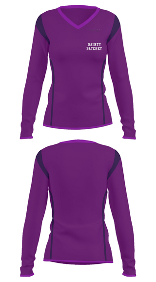 Women's Long Sleeve Vneck Shirt, Dainty Ratchet, , Teamtime, Team time, sublimation, custom sports apparel, team uniforms, spirit wear, spiritwear, sports uniforms, custom shirts, team store, custom team store, fundraiser sports, apparel fundraiser