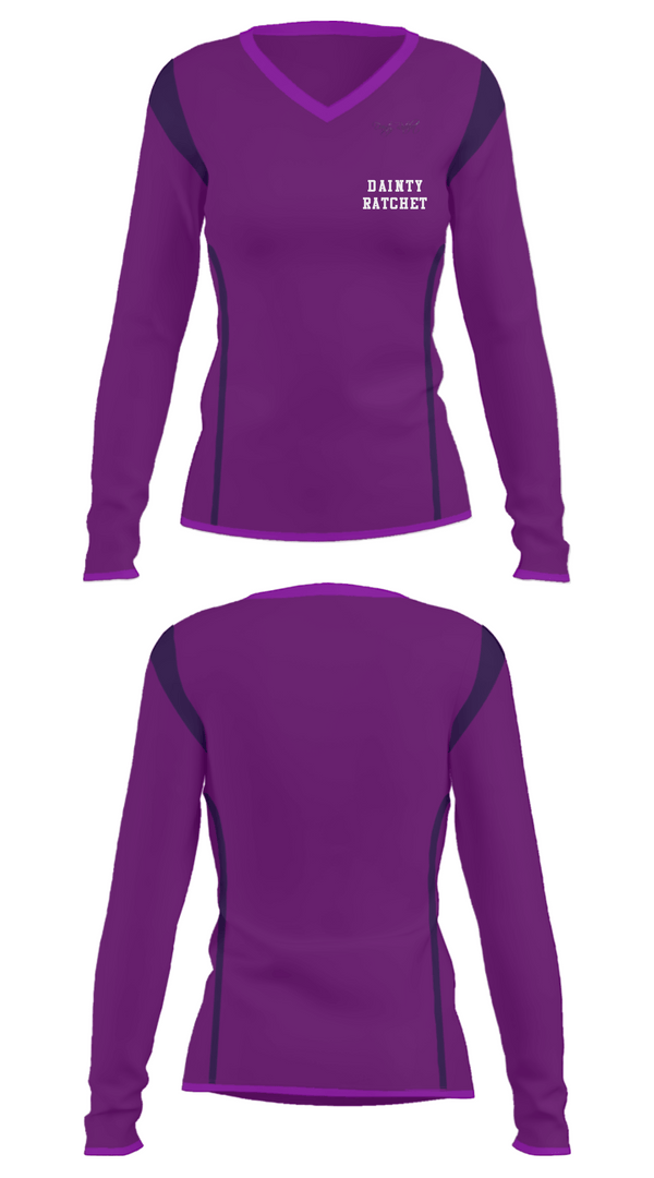 Women's Long Sleeve Vneck Shirt, Dainty Ratchet, , Teamtime, Team time, sublimation, custom sports apparel, team uniforms, spirit wear, spiritwear, sports uniforms, custom shirts, team store, custom team store, fundraiser sports, apparel fundraiser