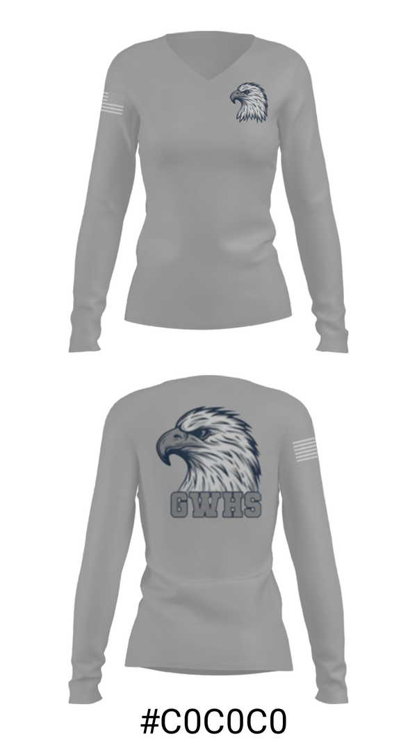 Women's Long Sleeve Vneck Shirt, George Washington High School Basketball, Men's Basketball, Teamtime, Team time, sublimation, custom sports apparel, team uniforms, spirit wear, spiritwear, sports uniforms, custom shirts, team store, custom team store, fundraiser sports, apparel fundraiser
