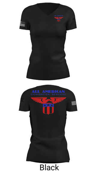 Women's Short Sleeve Vneck Shirt, All American Convention Service, , Teamtime, Team time, sublimation, custom sports apparel, team uniforms, spirit wear, spiritwear, sports uniforms, custom shirts, team store, custom team store, fundraiser sports, apparel fundraiser