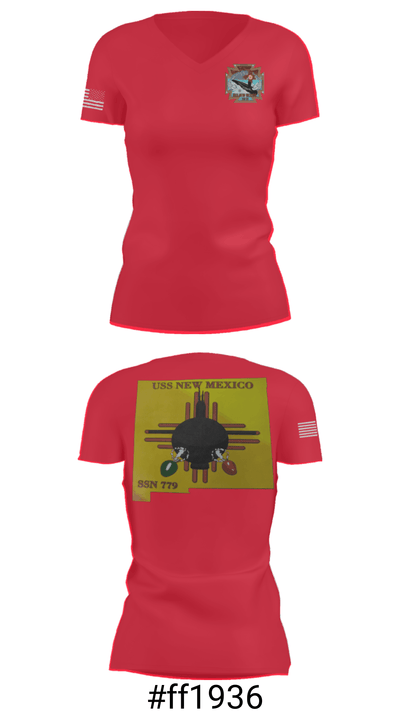 USS New Mexico 56487419 Women's Short Sleeve V-neck Shirt - 4