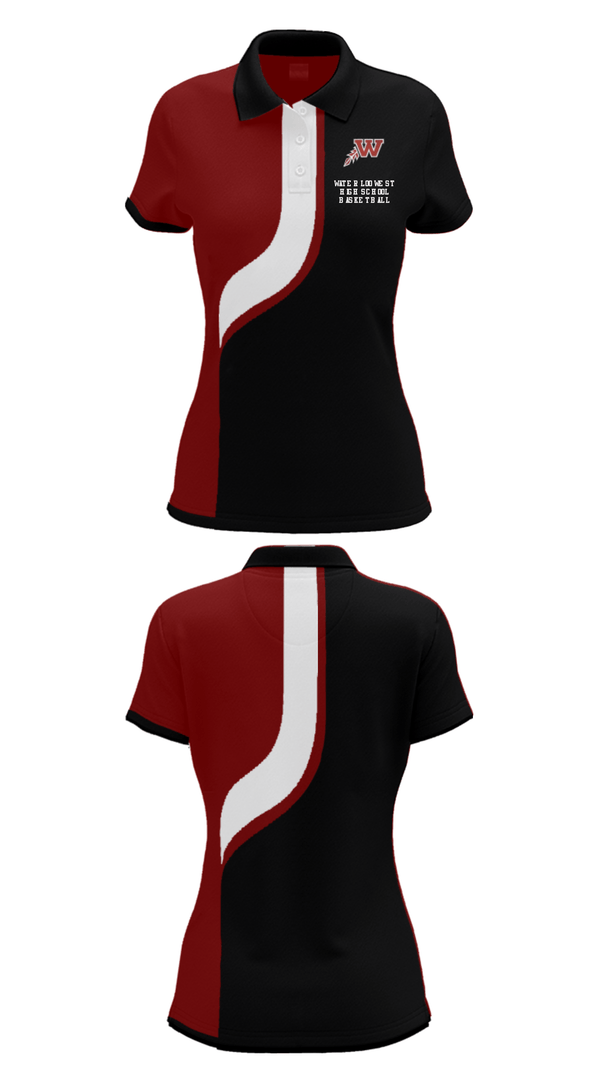 Women's Short Sleeve Performance Polo, Waterloo West High School Basketball, Women's Basketball, Teamtime, Team time, sublimation, custom sports apparel, team uniforms, spirit wear, spiritwear, sports uniforms, custom shirts, team store, custom team store, fundraiser sports, apparel fundraiser