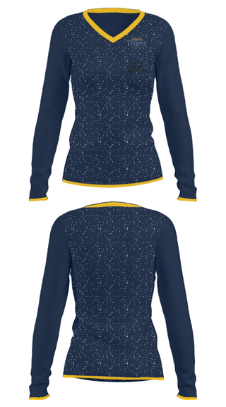 Women's Long Sleeve Vneck Shirt, Saseas Titans Athletics, Spirit Store, Teamtime, Team time, sublimation, custom sports apparel, team uniforms, spirit wear, spiritwear, sports uniforms, custom shirts, team store, custom team store, fundraiser sports, apparel fundraiser