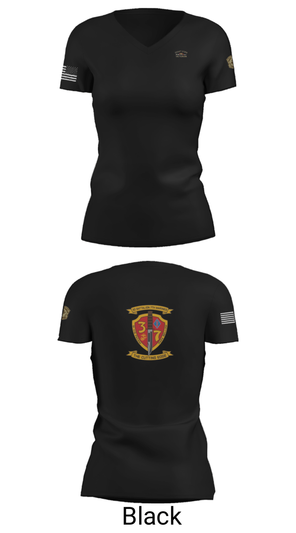 Women's Short Sleeve Vneck Shirt, 3rd. Battalion 7th. Marines, Marines, Teamtime, Team time, sublimation, custom sports apparel, team uniforms, spirit wear, spiritwear, sports uniforms, custom shirts, team store, custom team store, fundraiser sports, apparel fundraiser