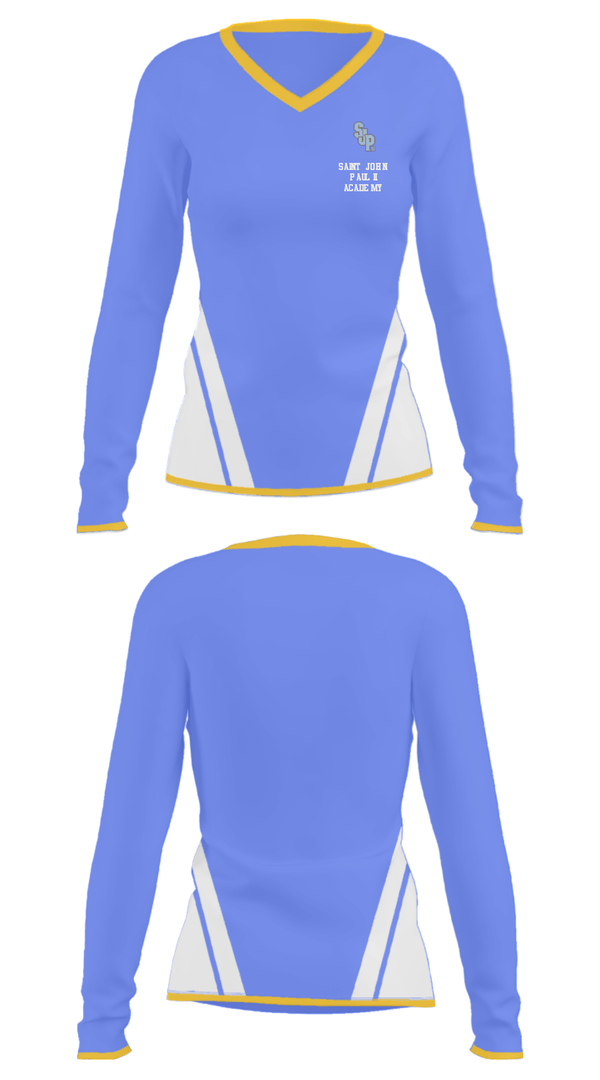 Women's Long Sleeve Vneck Shirt, Saint John Paul II Academy, Spirit Store, Teamtime, Team time, sublimation, custom sports apparel, team uniforms, spirit wear, spiritwear, sports uniforms, custom shirts, team store, custom team store, fundraiser sports, apparel fundraiser